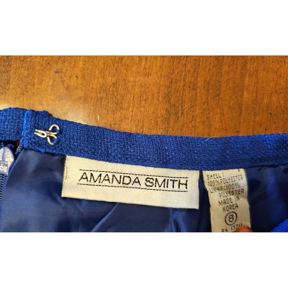 Amanda Smith pencil skirt size 8 blue knee length - Picture 3 of 5